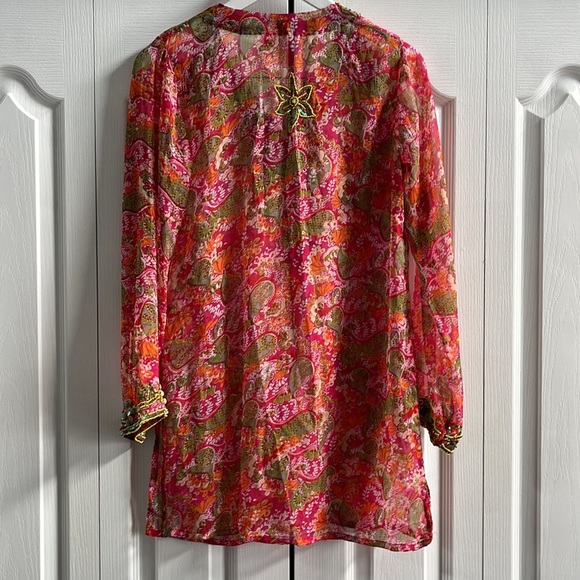 ☀️🏝️Raj India Silk Jewelled Beach Cover Medium - Picture 8 of 9